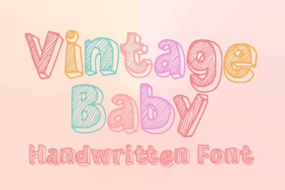 Vintage Baby 3D Handwritten Display Font