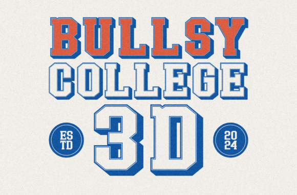 Bullsy College 3D Slab Font