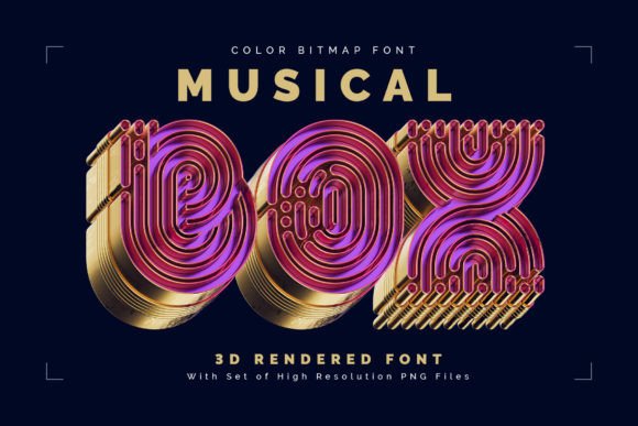Musical Box Vintage Brass 3D Color Font
