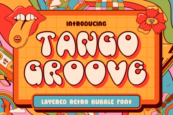 Tango Groove Layered Retro Bubble Font
