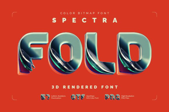 Spectra Fold 3D Glass Bitmap Color Font