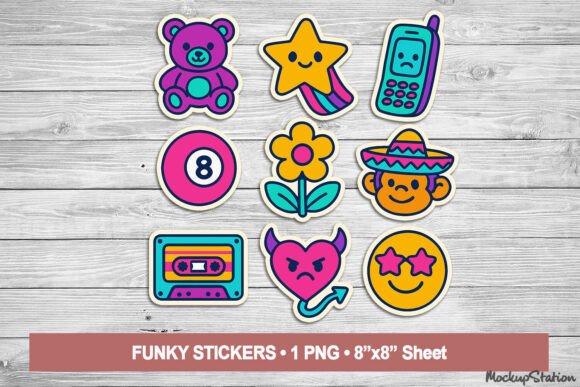 Vintage Y2K Kawaii Girly Sticker Sheet PNG