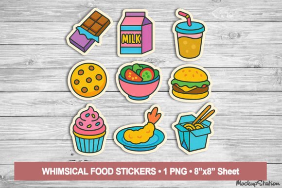 Food Y2K Aesthetic Sticker Icons PNG Set