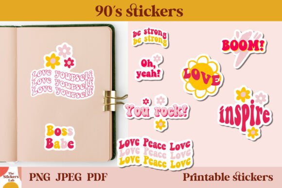 Retro 90s Nostalgia Sticker Bundle for Cricut & Silhouette