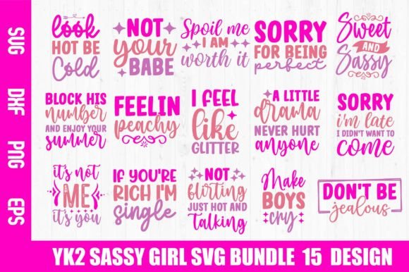 Y2K Sassy Girl Retro SVG Design Bundle