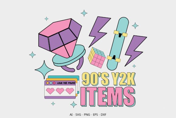 90s Retro Y2K Vector Graphic Bundle