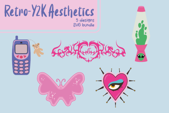 Retro Y2K Tech Aesthetic Design Bundle
