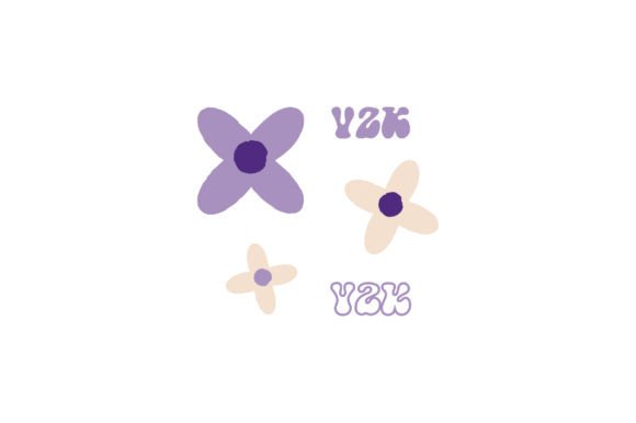 Purple Y2K Aesthetic Sticker Graphics Set
