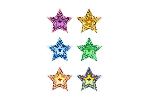 Y2K Stars Glitter Sticker Graphics Set