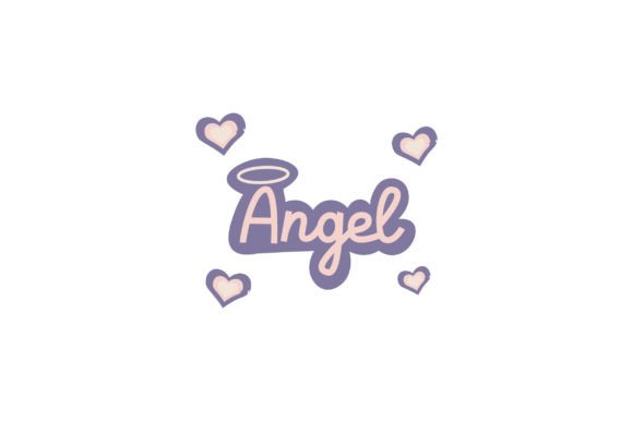 Y2K Purple Angel Sticker Graphic Set