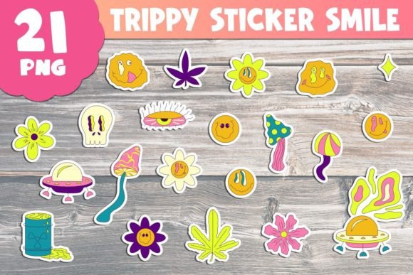 Retro Trippy Y2K Sticker Bundle