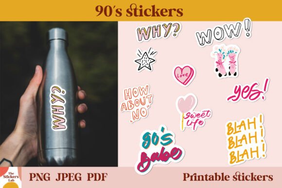 Retro 90s Nostalgia Digital Sticker Bundle