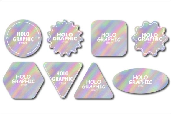 Holographic Retro Futuristic Sticker Set