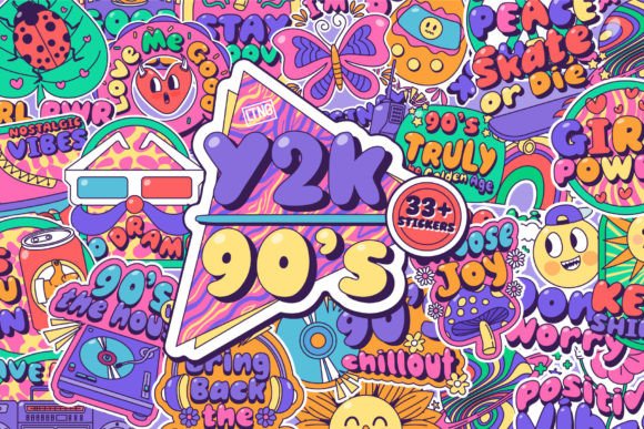 Y2K 90s Retro Sticker Pack