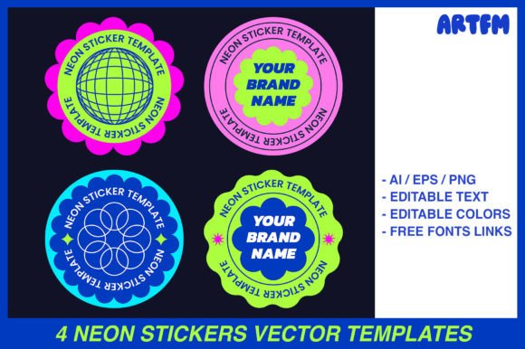 Neon Y2K Retro Sticker Print-Then-Cut Bundle