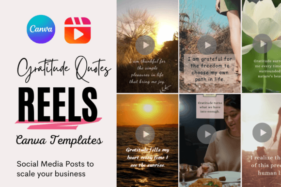 Gratitude Quotes Canva Reel Templates