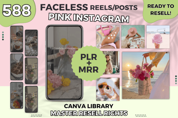 Pink Aesthetic Faceless Reels & Posts Set