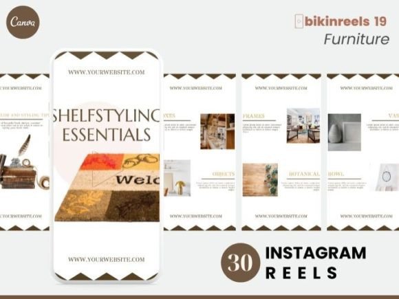 Stylish Furniture Reels Canva Template