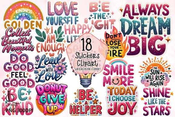 Inspirational and Motivational Sticker PNG Bundle