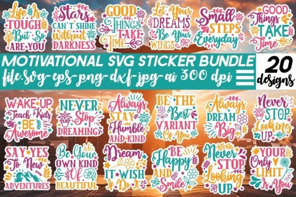 Motivational & Mental Health Sticker SVG Bundle