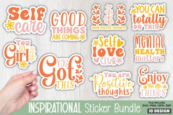 Inspirational Stickers SVG Cut File Bundle