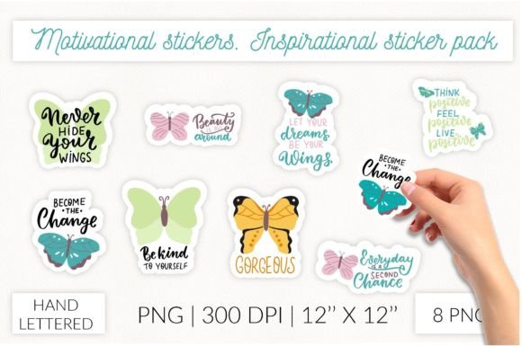 Inspirational Butterfly Quote Stickers Set