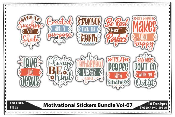 Motivational Sticker SVG and Vector Design Bundle