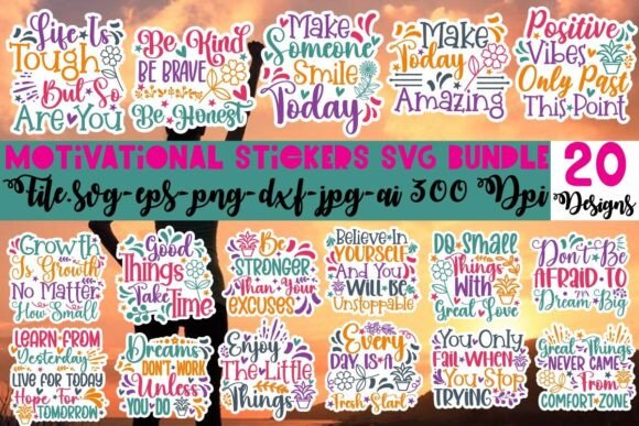 Motivational & Mental Health Sticker SVG Bundle