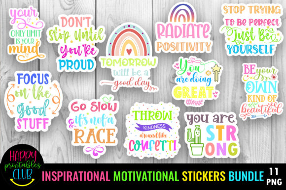 Inspirational Motivational Positivity Sticker Bundle
