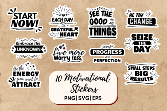 Motivational Sticker Bundle by Draw and Pixels