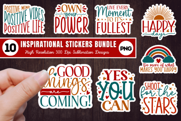 Inspirational Printable Sticker PNG Bundle