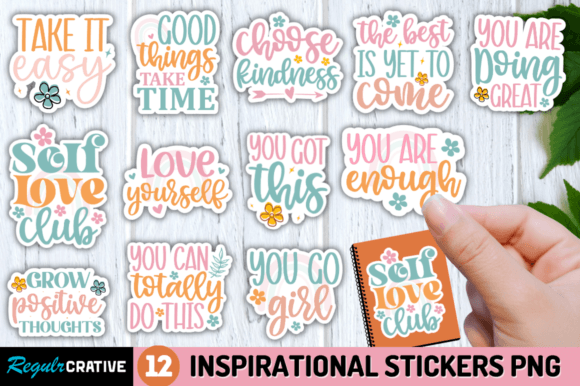 Inspirational Stickers PNG Sublimation Bundle