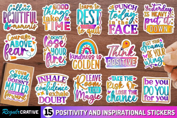 Positivity and Inspirational Sticker PNG Bundle