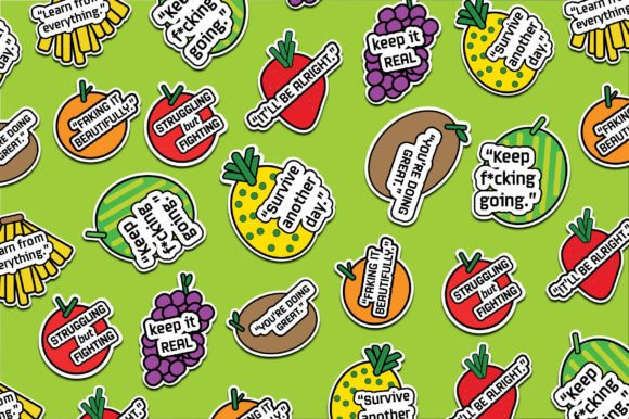 Fruity Vector Motivational Sticker Bundle
