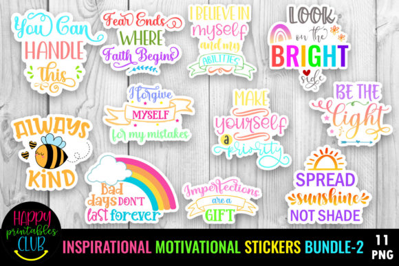 Inspirational Motivational Positivity Sticker Bundle