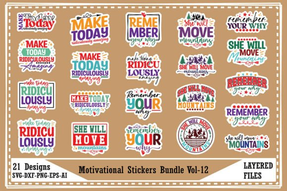 Motivational Sticker SVG and Print Bundle