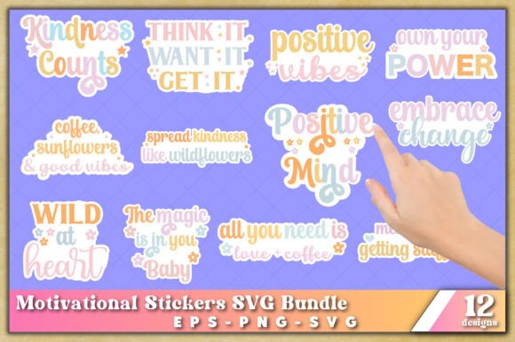 Motivational Stickers SVG Cut File Bundle