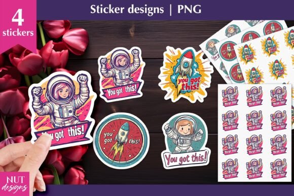 You Got This Space-Themed Motivational Sticker Set