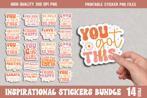 Inspirational Quotes PNG Sticker Bundle