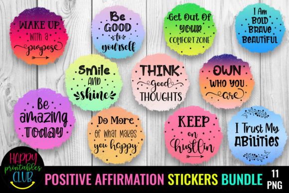 Positive Affirmation Motivational Sticker Set