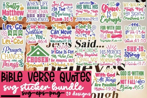 Bible Verse Sticker SVG & PNG Design Bundle