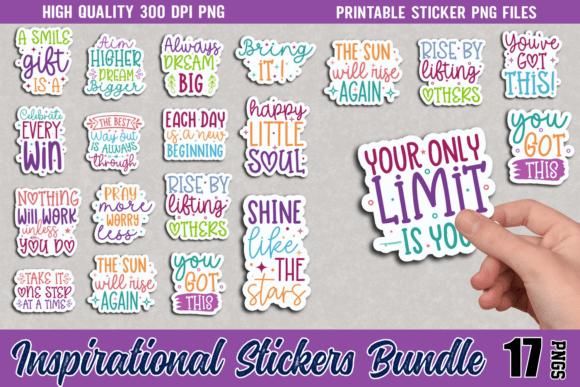 Inspirational & Motivational Sticker PNG Bundle