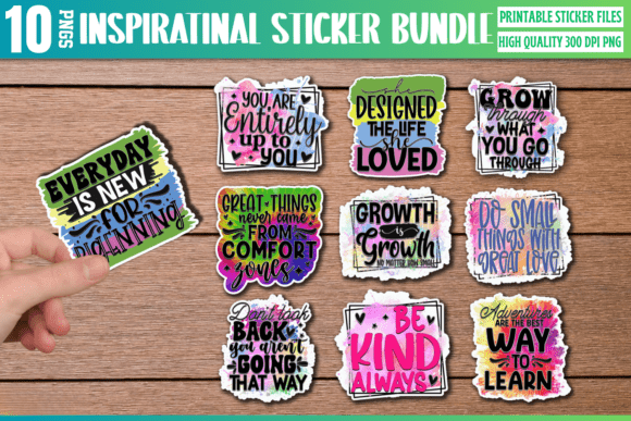 Inspirational Motivational Sticker PNG Bundle