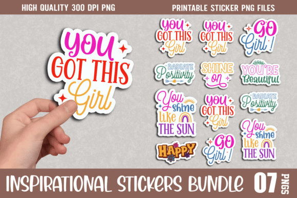 Inspirational Quotes PNG Sticker Bundle