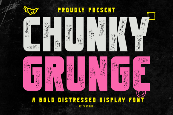 Chunky Grunge Distressed Display Font