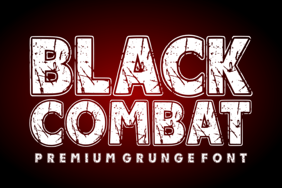 Black Combat Grunge Display Typeface