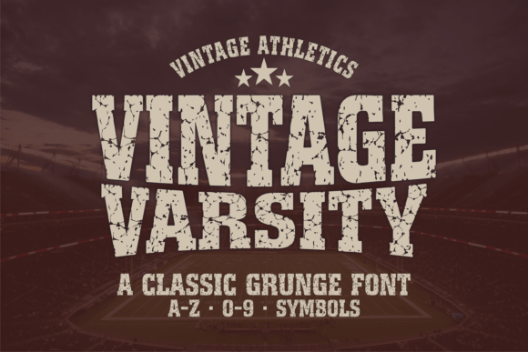 Vintage Varsity Distressed Athletic Font