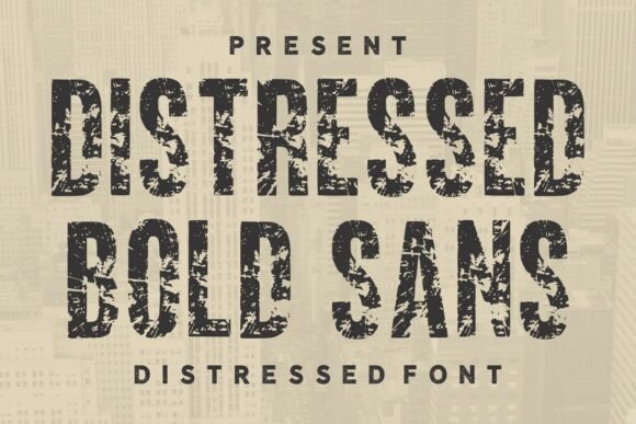 Distressed Bold Sans Grunge Display Typeface