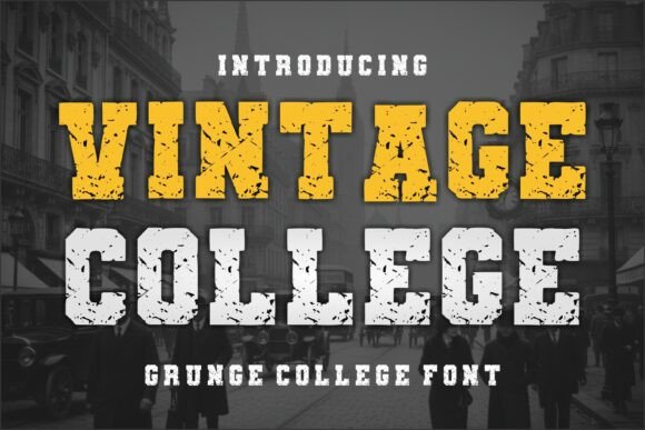 Vintage College Grunge Varsity Font
