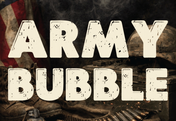 Army Bubble Grunge Stencil Font